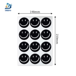 Reflective Stickers - 680 Series Black Reflective Smiles Stickers